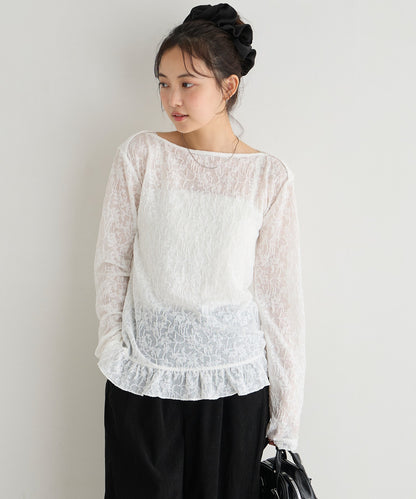 forksy. flower lace 船領木耳邊Top - Image 13