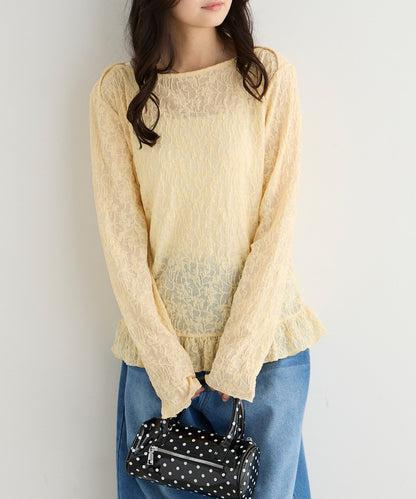 forksy. flower lace 船領木耳邊Top - Image 32