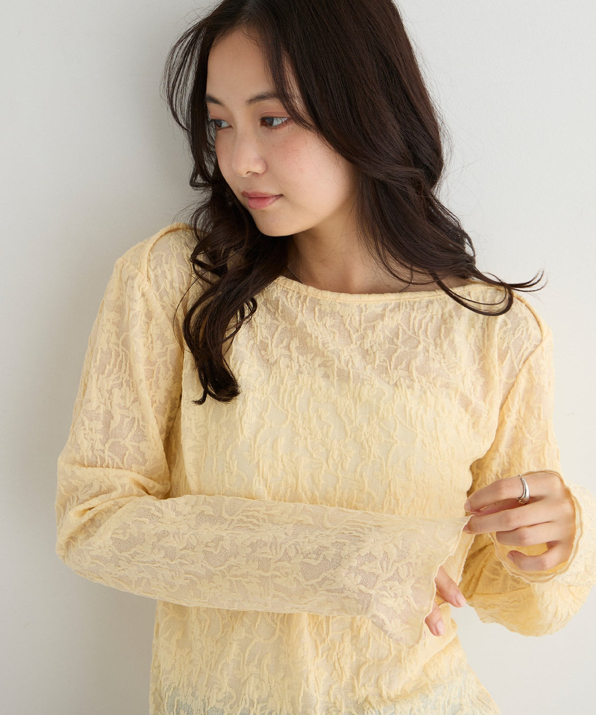 forksy. flower lace 船領木耳邊Top - Image 33