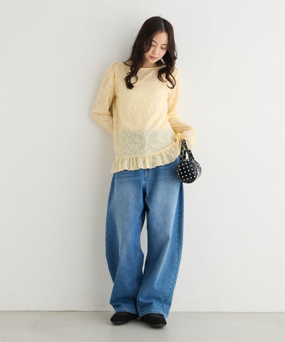 forksy. flower lace 船領木耳邊Top - Image 37