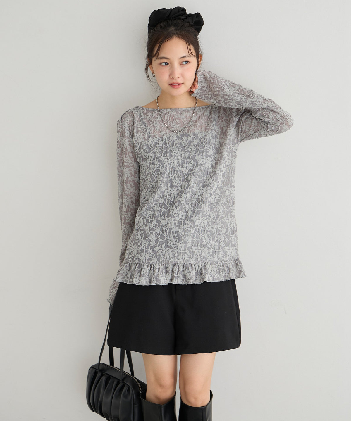forksy. flower lace 船領木耳邊Top - Image 26