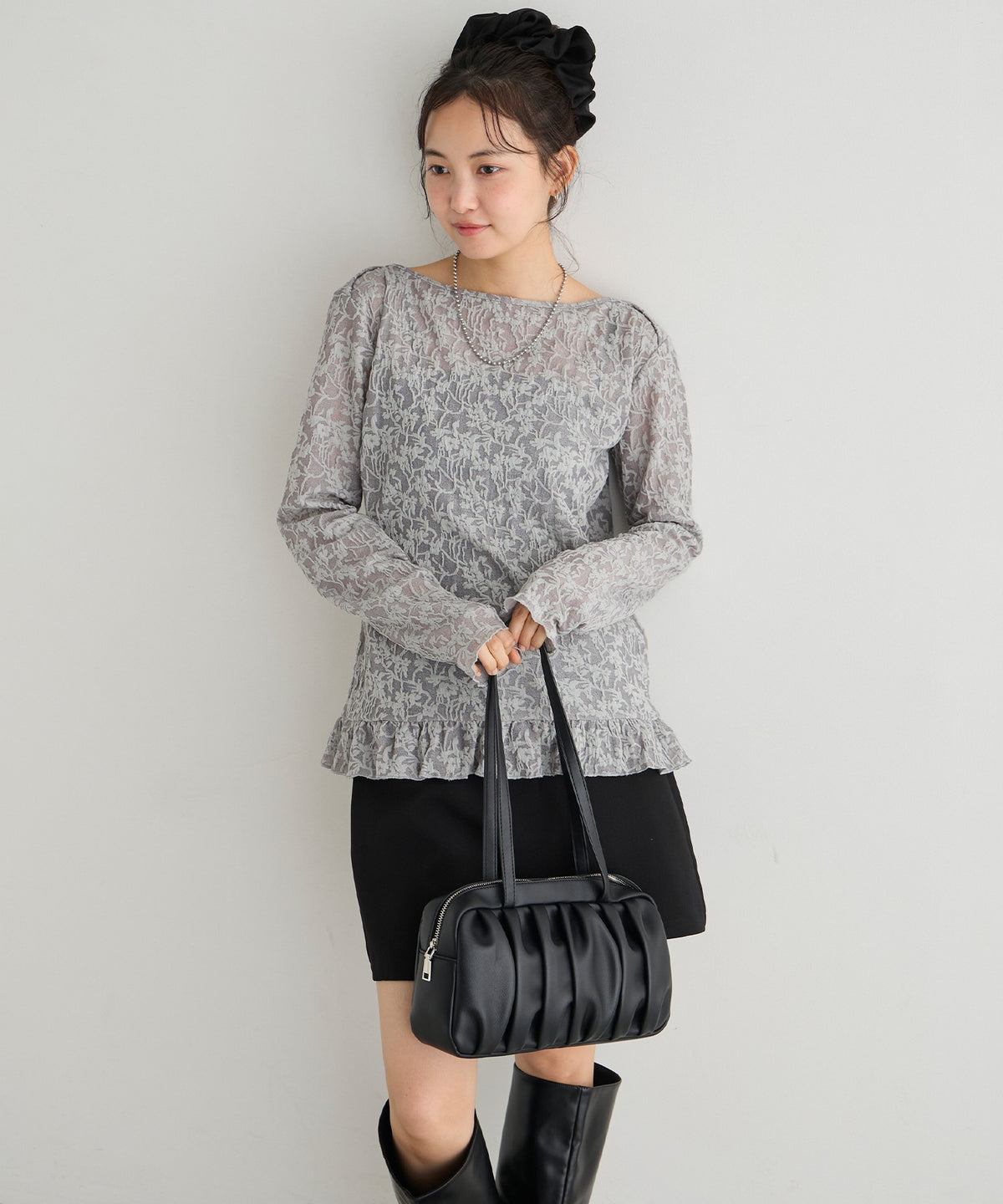 forksy. flower lace 船領木耳邊Top - Image 27