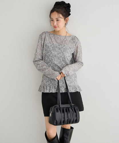 forksy. flower lace 船領木耳邊Top - Image 27