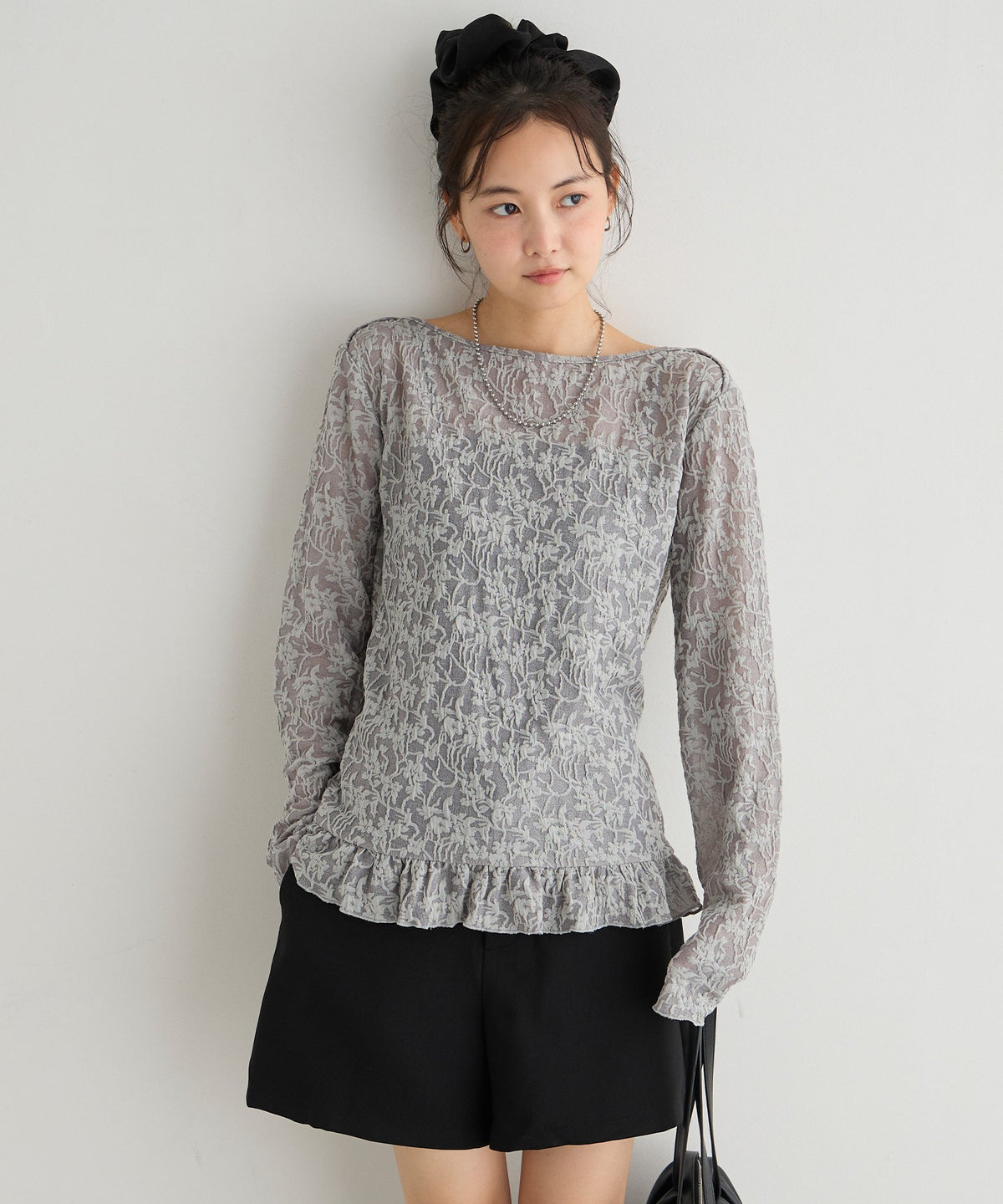 forksy. flower lace 船領木耳邊Top - Image 28