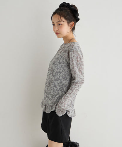 forksy. flower lace 船領木耳邊Top - Image 29