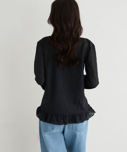 forksy. flower lace 船領木耳邊Top - Image 22
