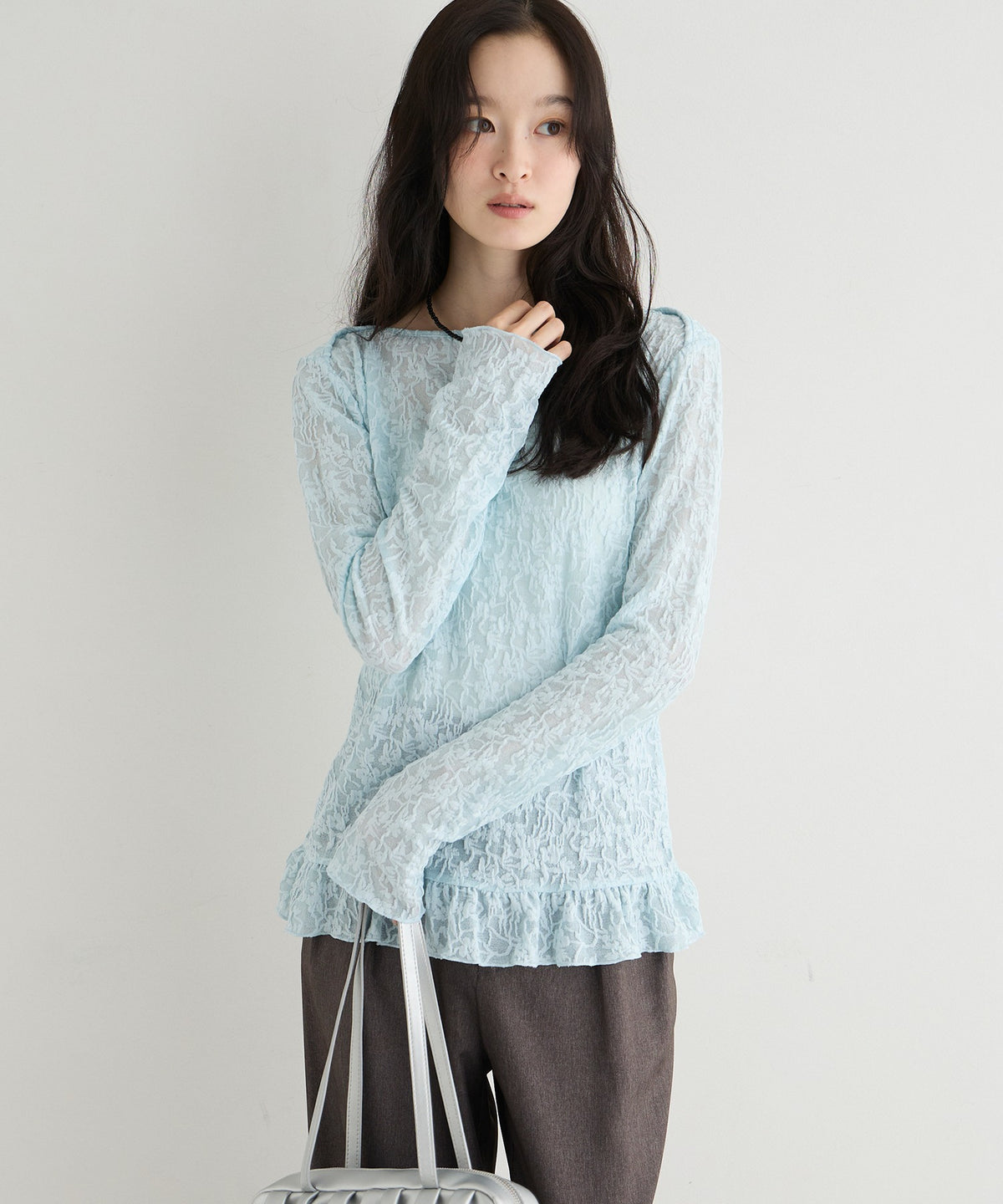 forksy. flower lace 船領木耳邊Top - Image 44