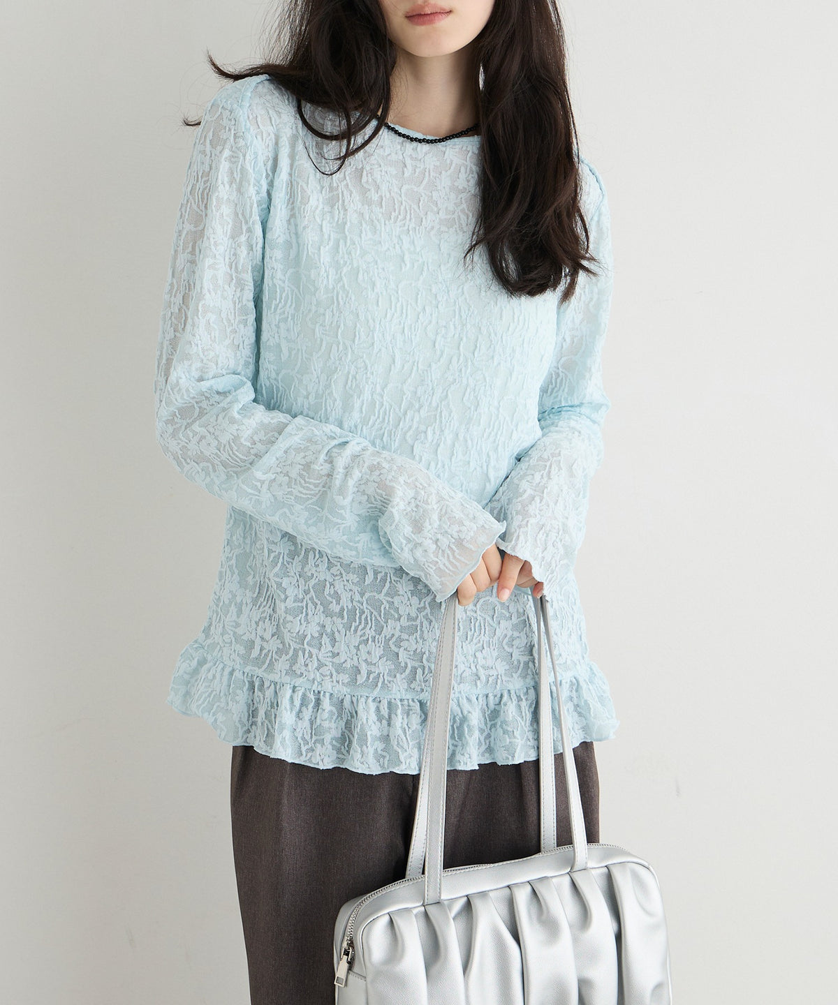 forksy. flower lace 船領木耳邊Top - Image 47