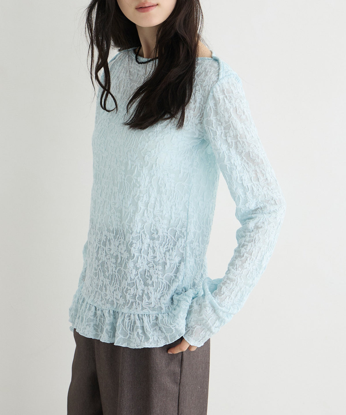 forksy. flower lace 船領木耳邊Top - Image 48