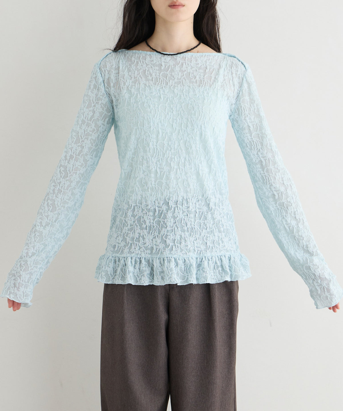forksy. flower lace 船領木耳邊Top - Image 51