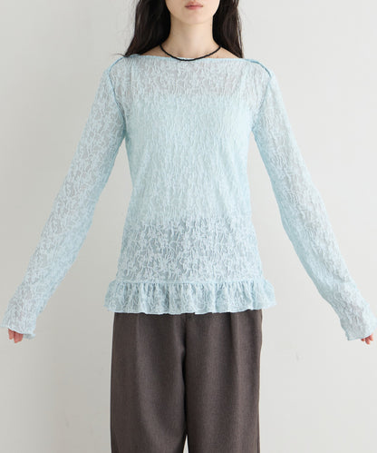 forksy. flower lace 船領木耳邊Top - Image 51