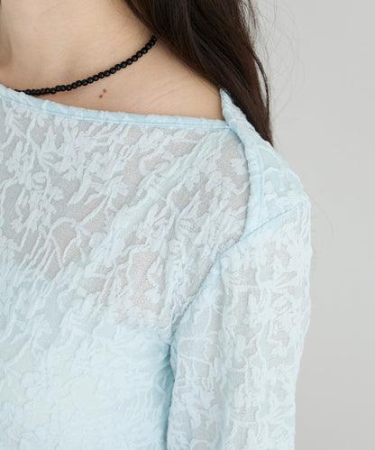 forksy. flower lace 船領木耳邊Top - Image 53