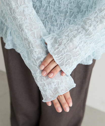 forksy. flower lace 船領木耳邊Top - Image 55