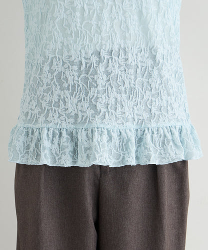 forksy. flower lace 船領木耳邊Top - Image 56