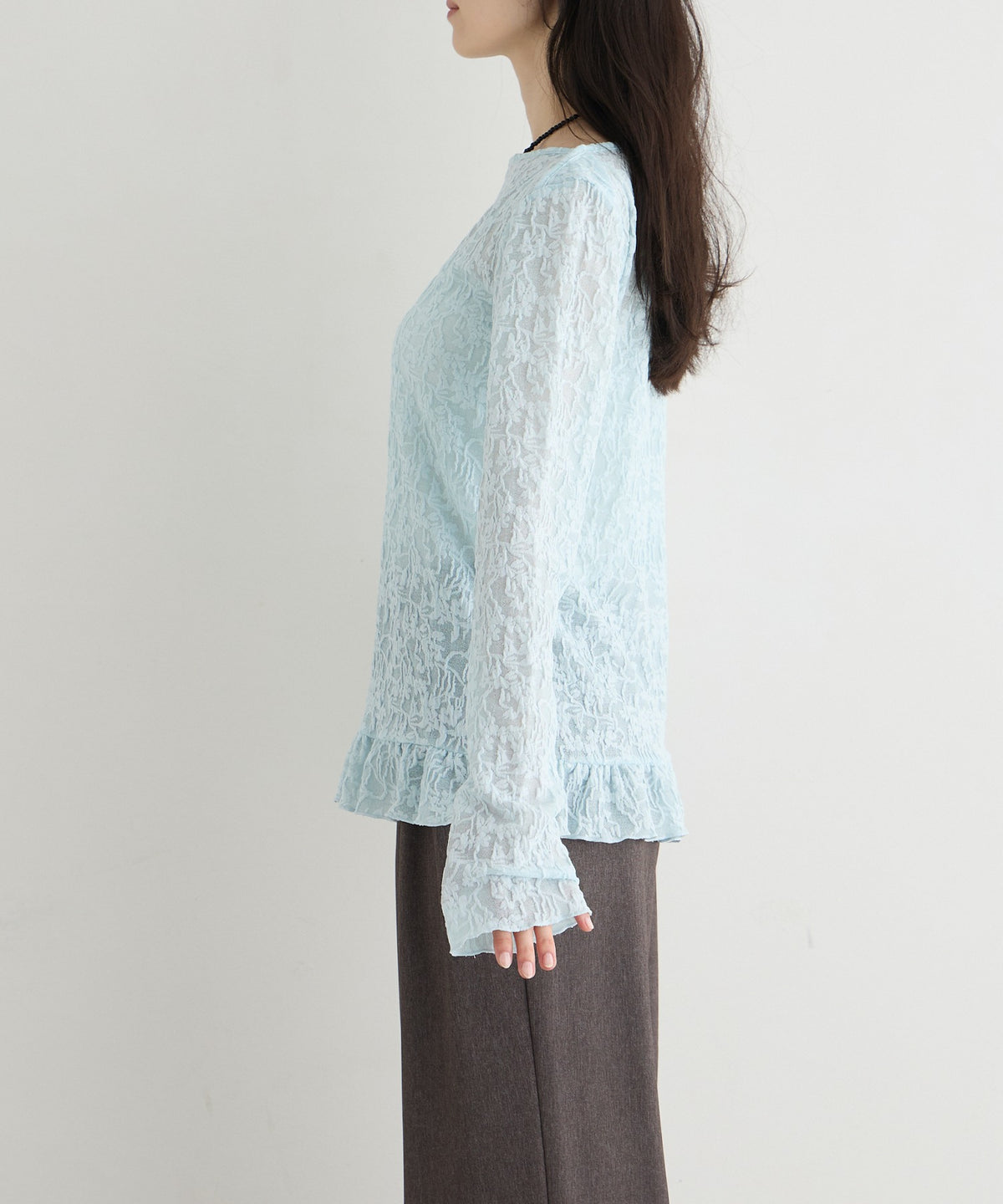 forksy. flower lace 船領木耳邊Top - Image 57