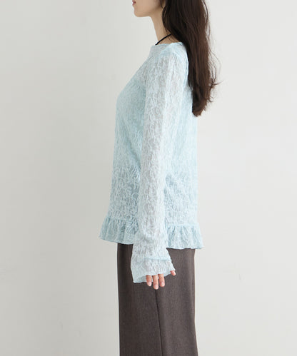 forksy. flower lace 船領木耳邊Top - Image 57