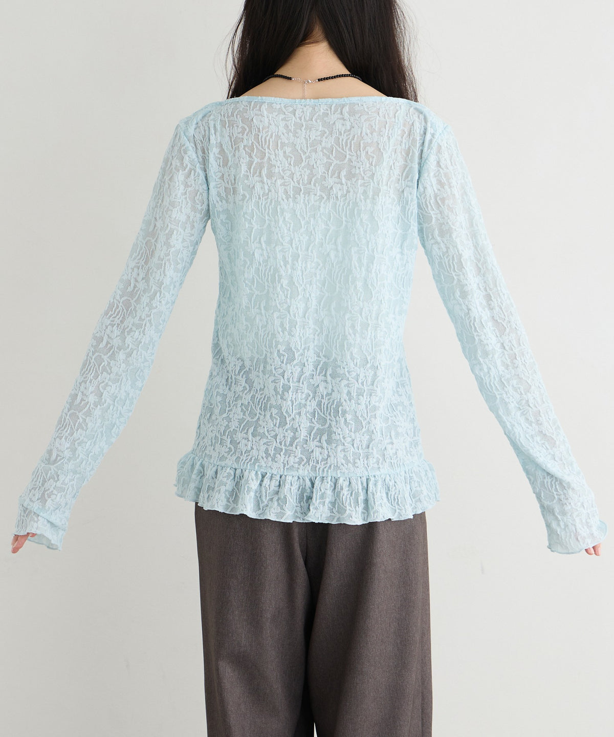 forksy. flower lace 船領木耳邊Top - Image 58