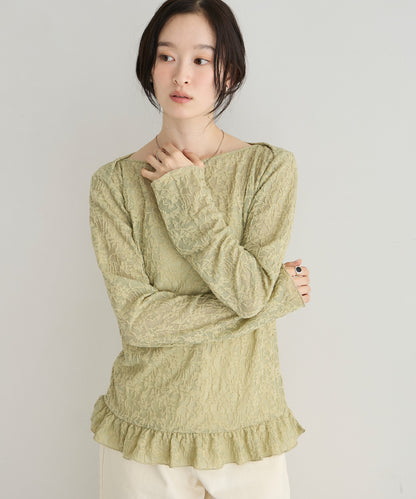 forksy. flower lace 船領木耳邊Top - Image 38