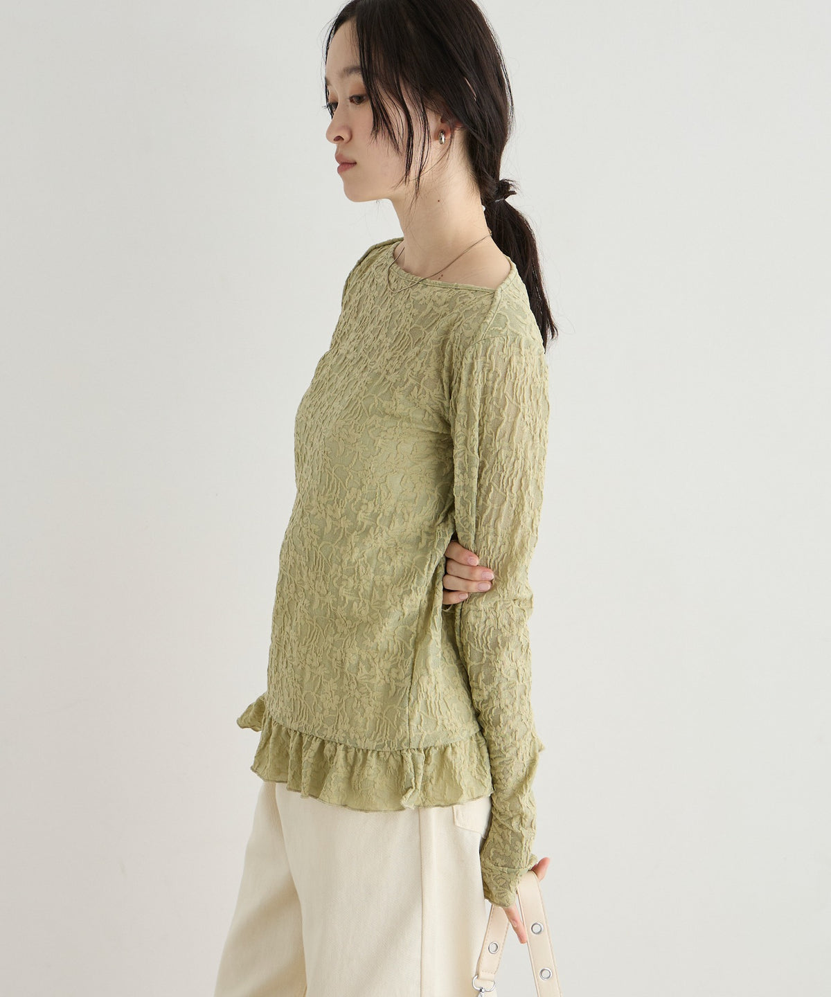 forksy. flower lace 船領木耳邊Top - Image 40