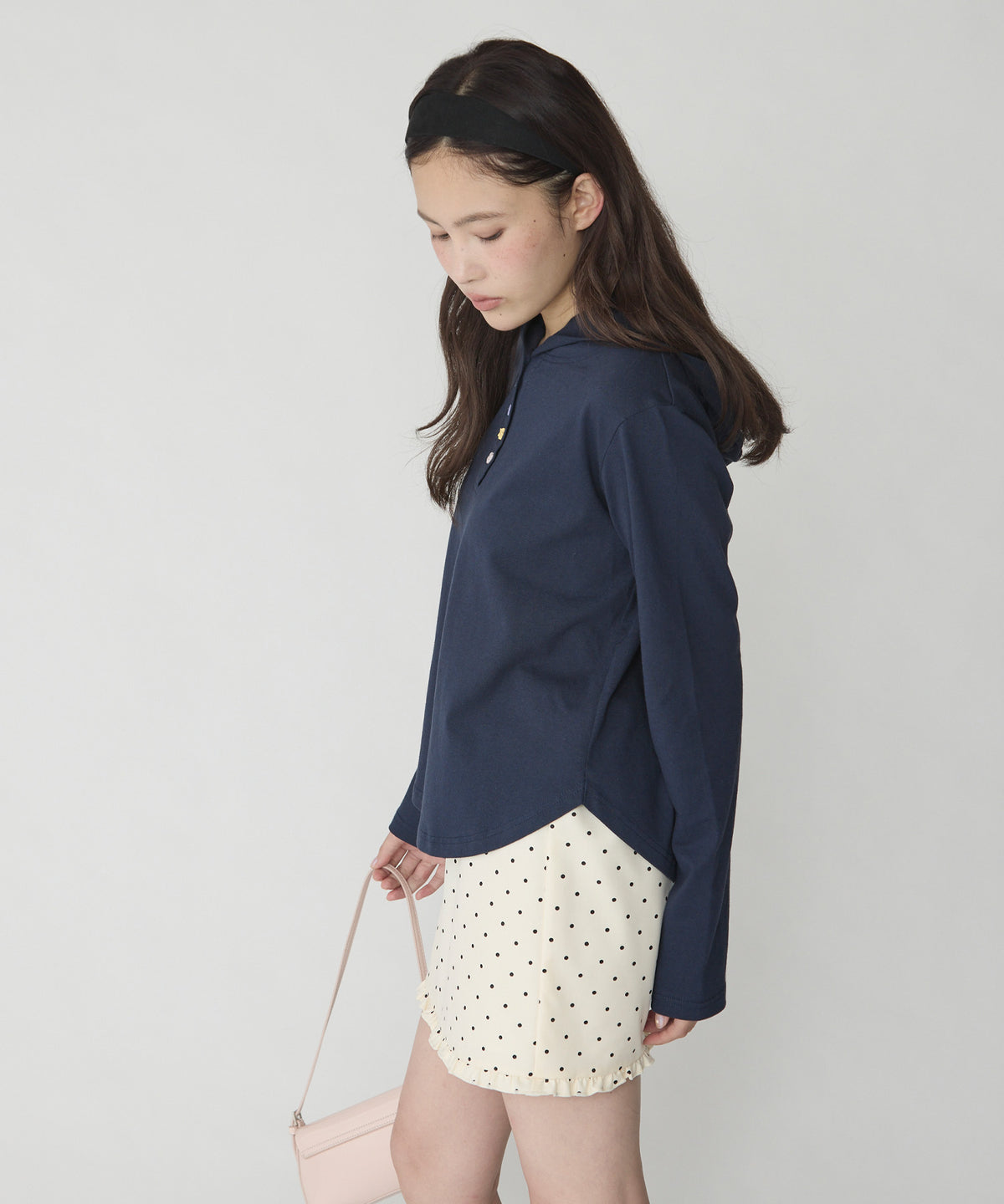 unblend 彩色紐 Henley Neck Hoodie Top - Image 21