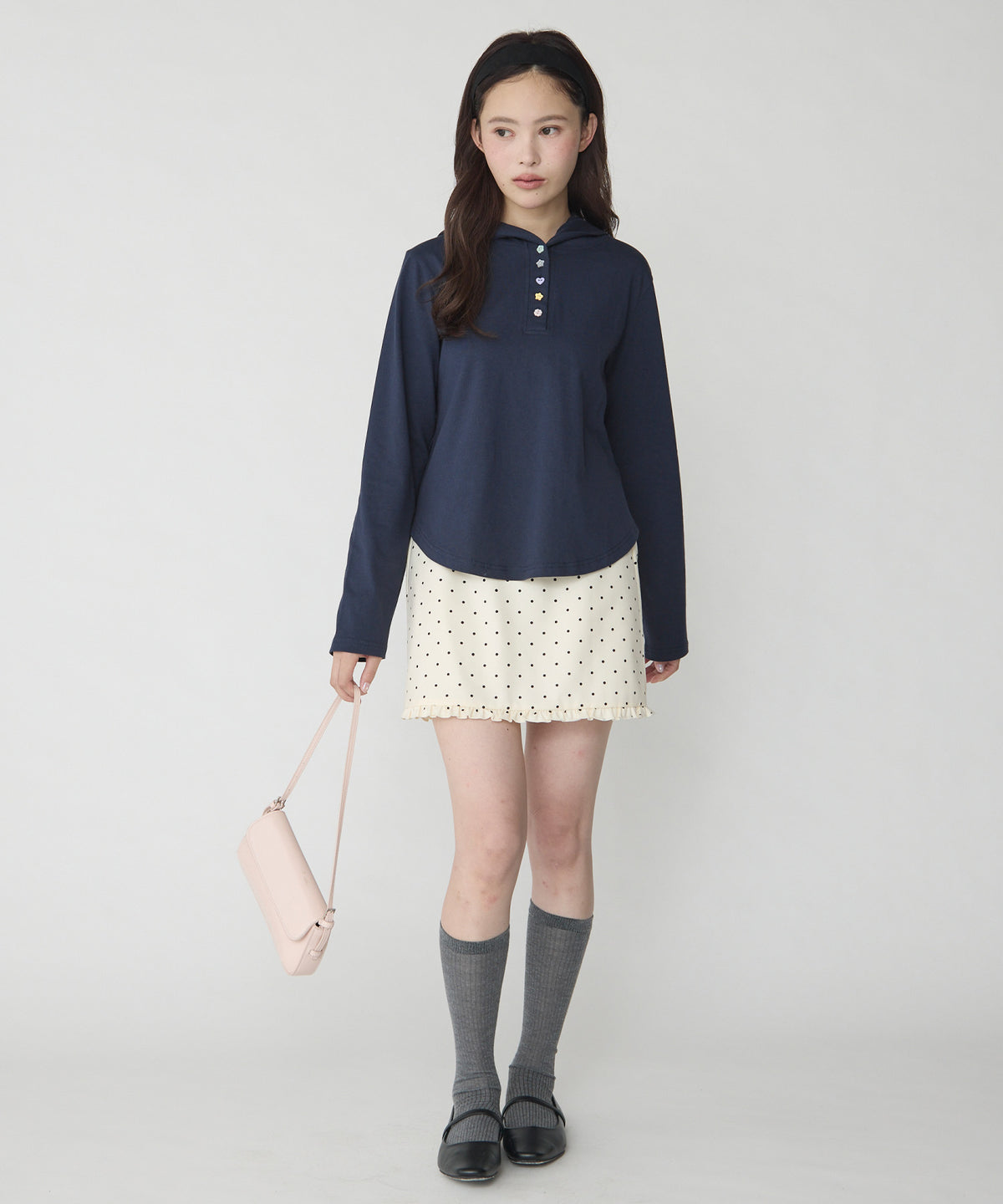 unblend 彩色紐 Henley Neck Hoodie Top - Image 23