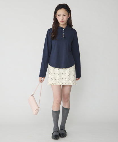 unblend 彩色紐 Henley Neck Hoodie Top - Image 23