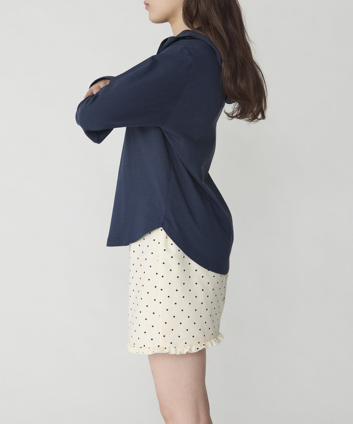 unblend 彩色紐 Henley Neck Hoodie Top - Image 55