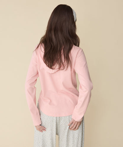 unblend 彩色紐 Henley Neck Hoodie Top - Image 35