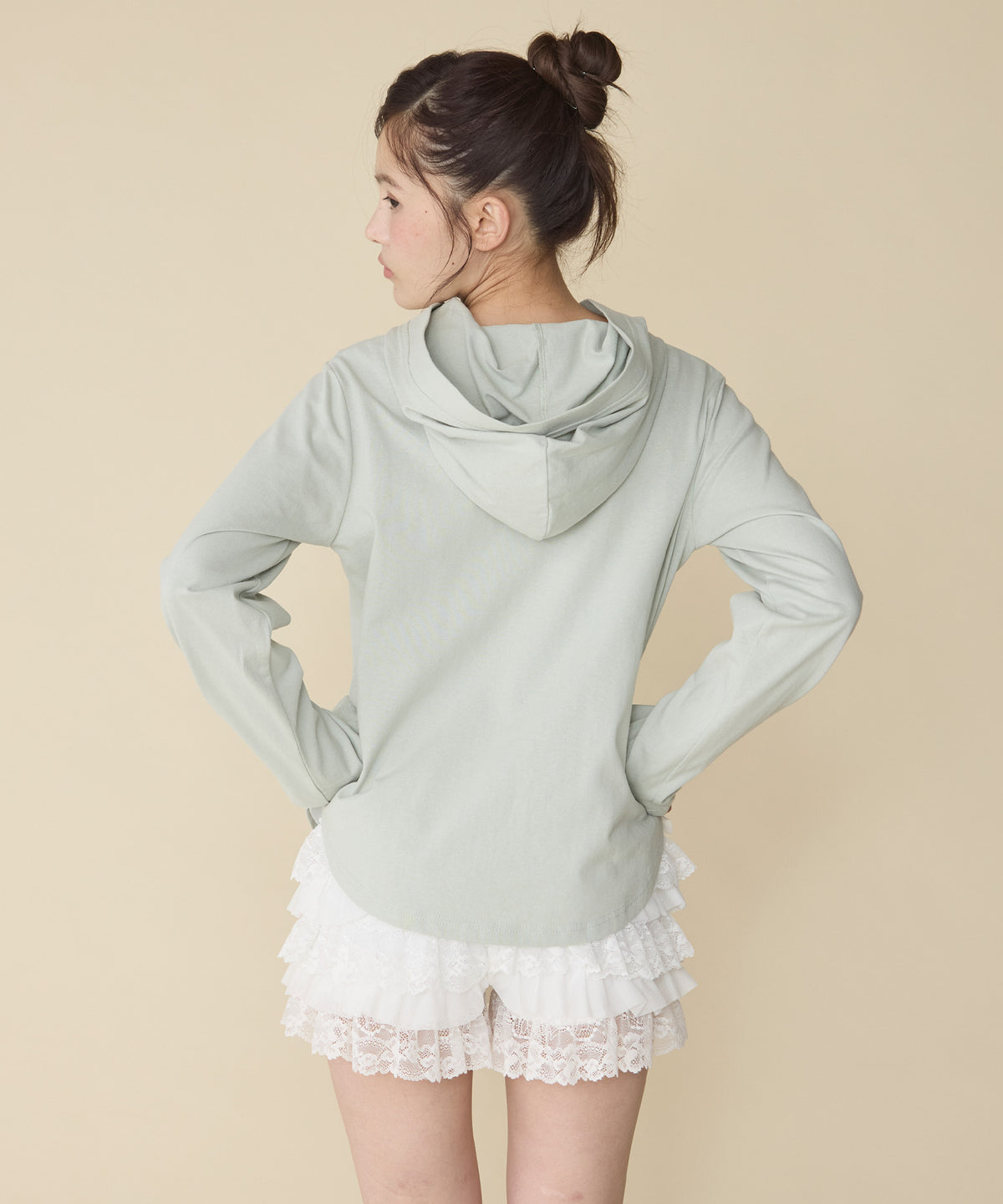 unblend 彩色紐 Henley Neck Hoodie Top - Image 45
