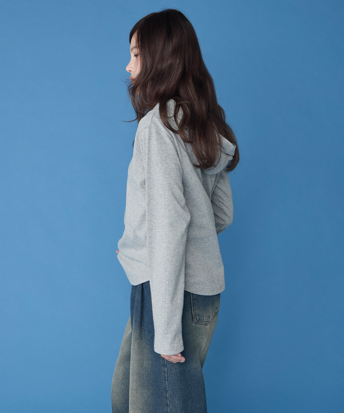 unblend 彩色紐 Henley Neck Hoodie Top - Image 11