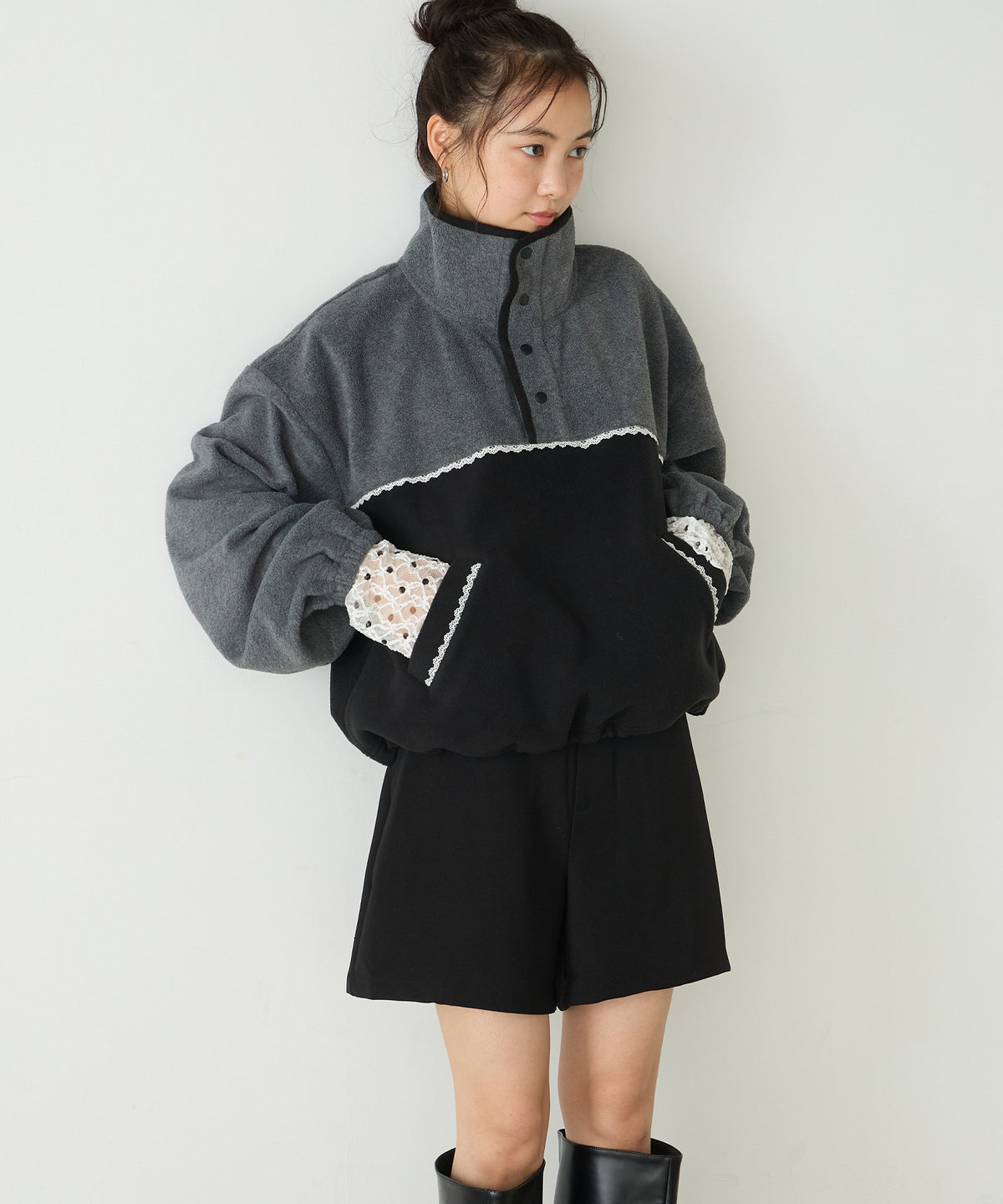 forksy. lace fleece pullover - Image 2