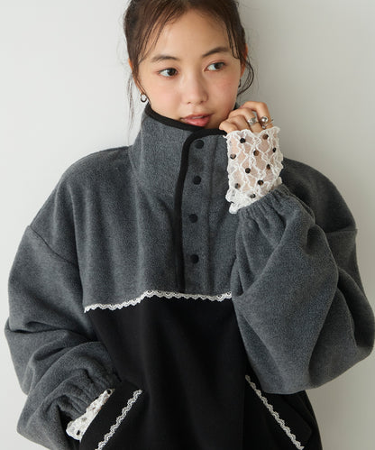 forksy. lace fleece pullover - Image 6