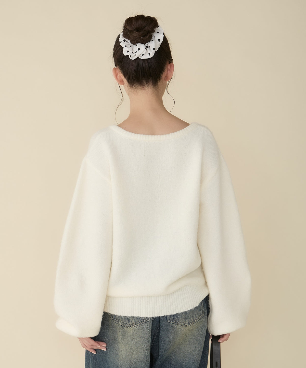 unblend Faux-layered lace V-neck knit - Image 54