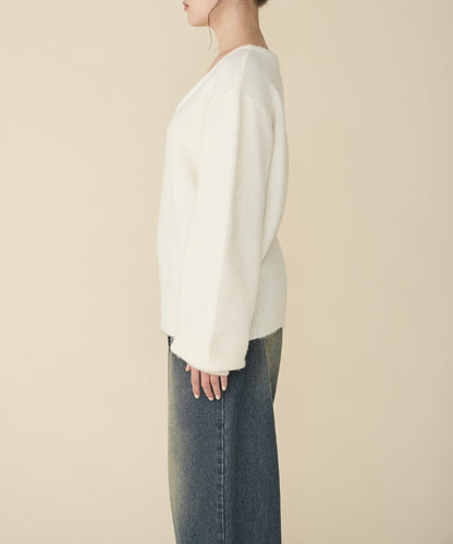 unblend Faux-layered lace V-neck knit - Image 65