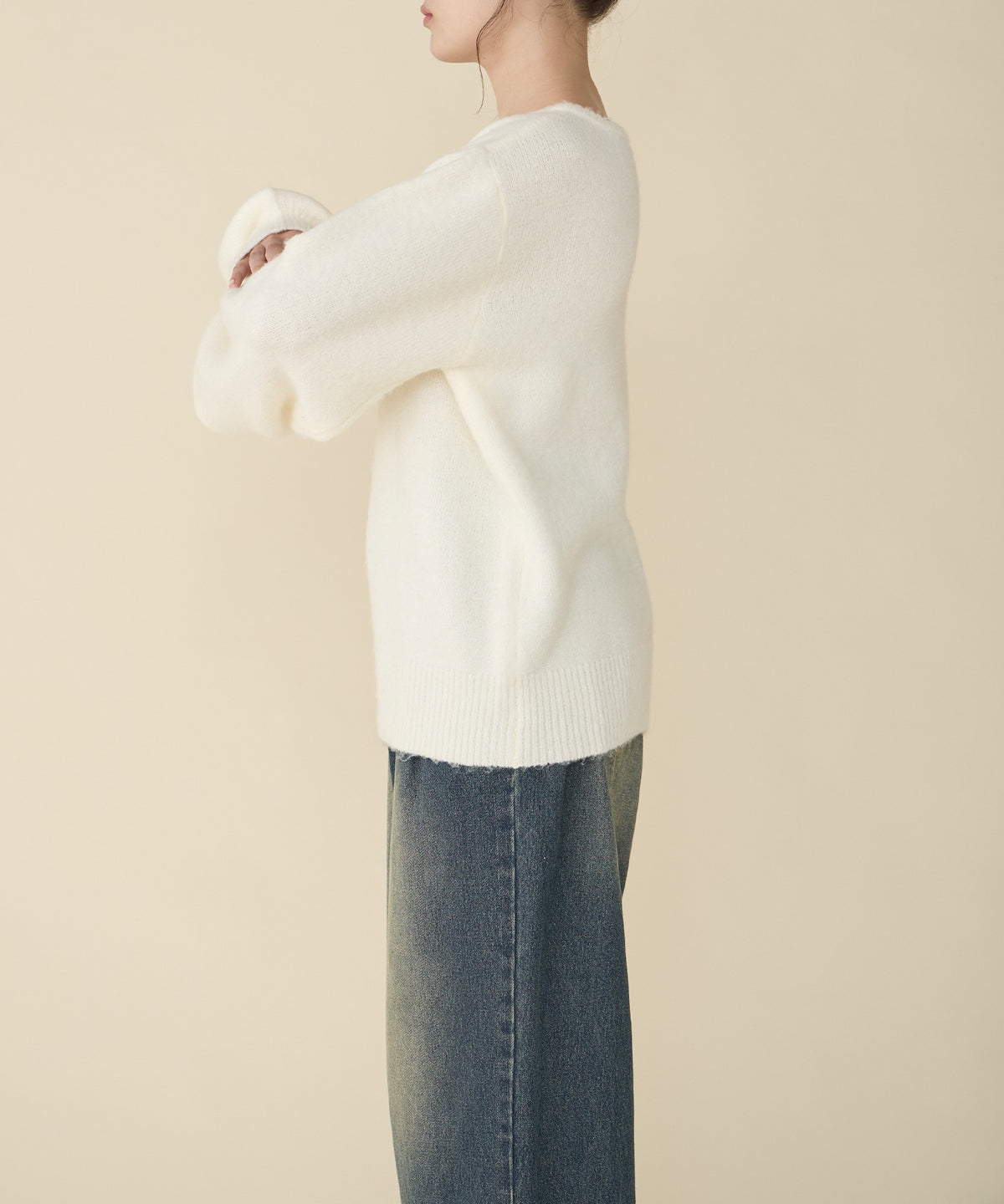unblend Faux-layered lace V-neck knit - Image 66