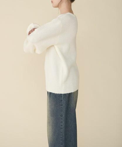unblend Faux-layered lace V-neck knit - Image 66