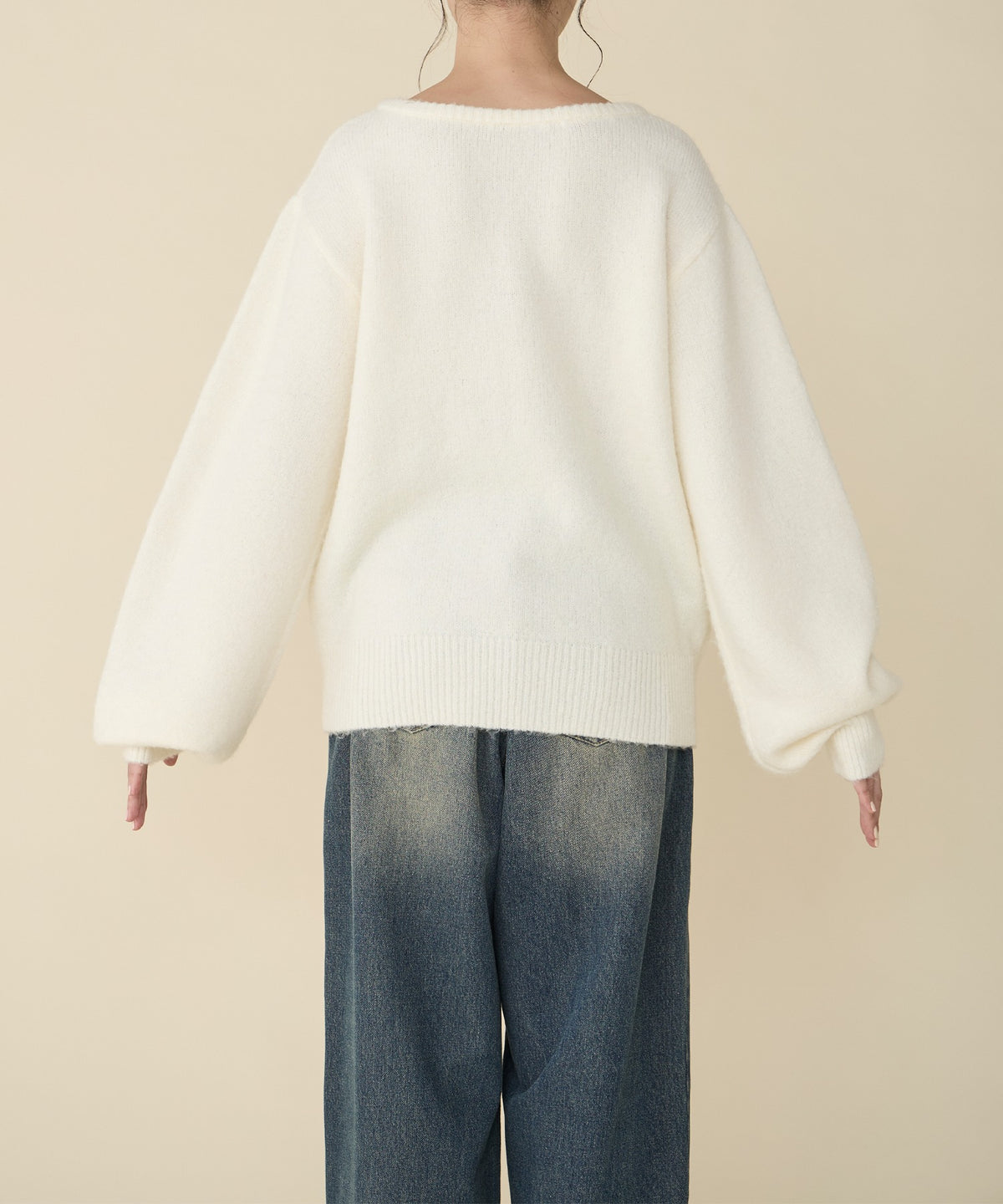 unblend Faux-layered lace V-neck knit - Image 67