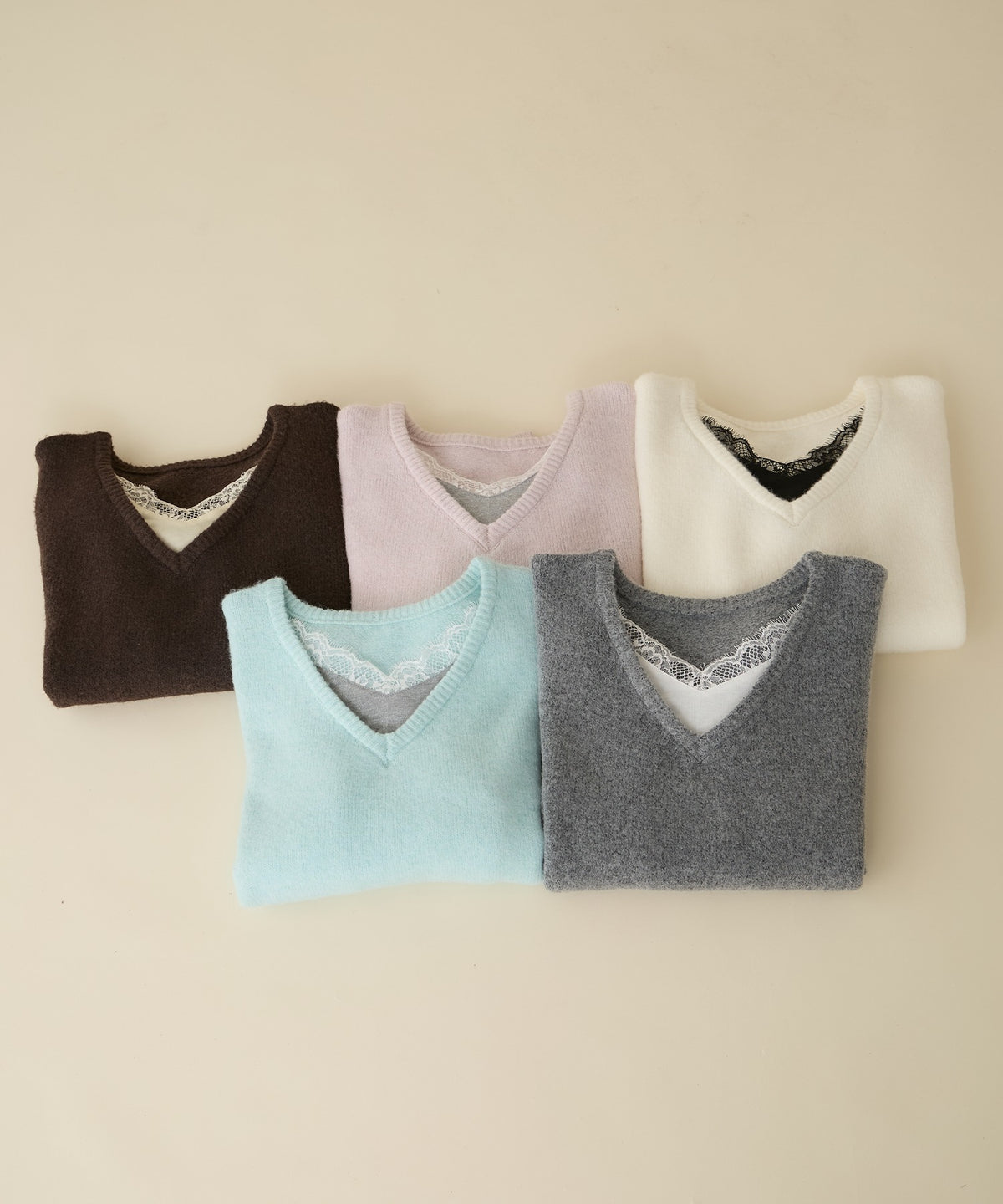 unblend Faux-layered lace V-neck knit - Image 6