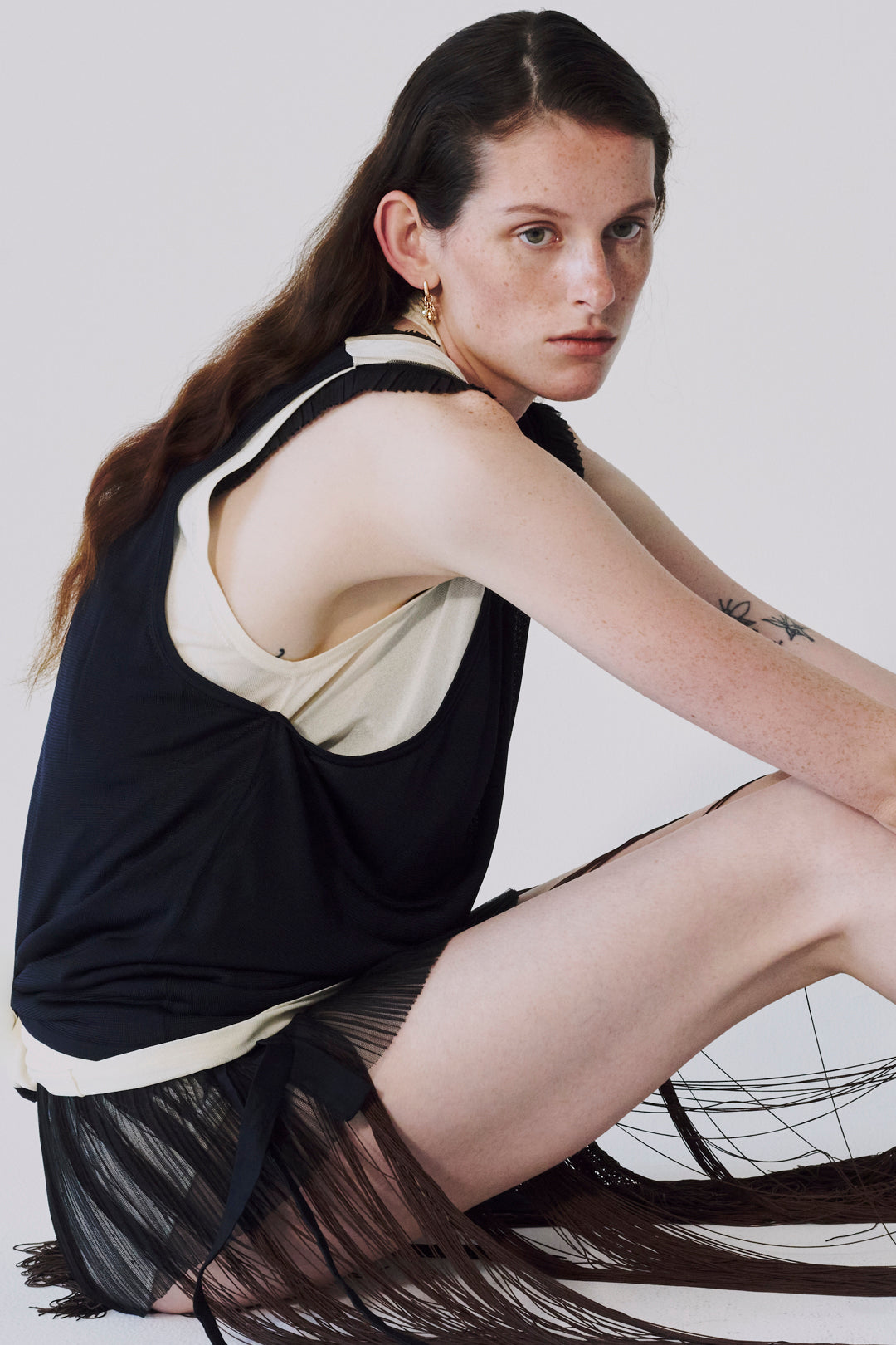 GOLDY Heart Key Charm Earrings