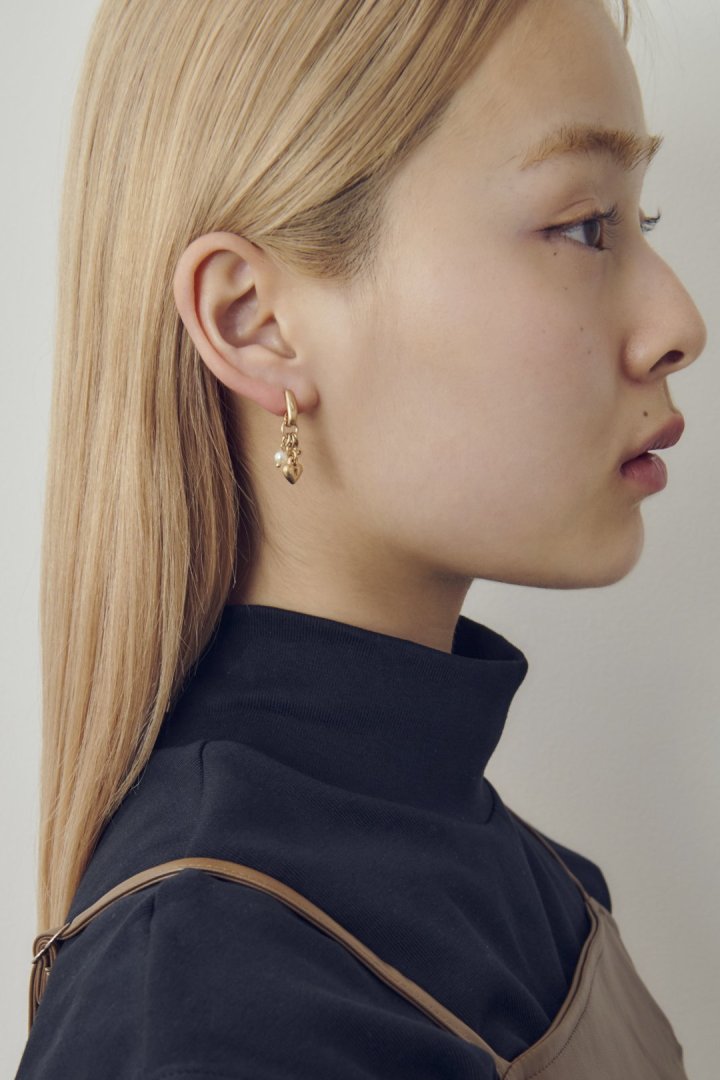 GOLDY Heart Key Charm Earrings