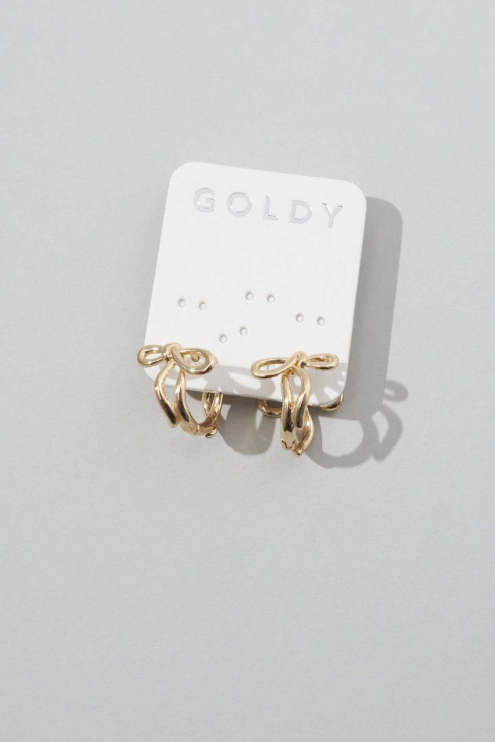 GOLDY Mini ribbon one-touch Earrings