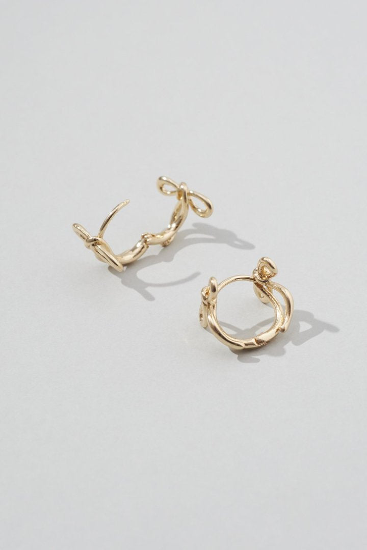 GOLDY Mini ribbon one-touch Earrings