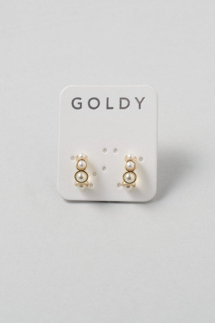 GOLDY petite pearl hoop earrings