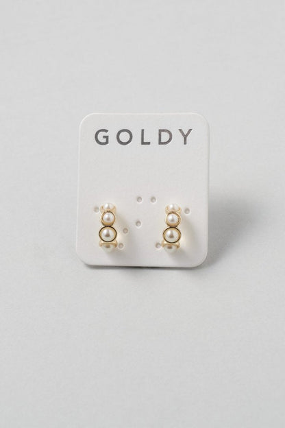 GOLDY petite pearl hoop earrings