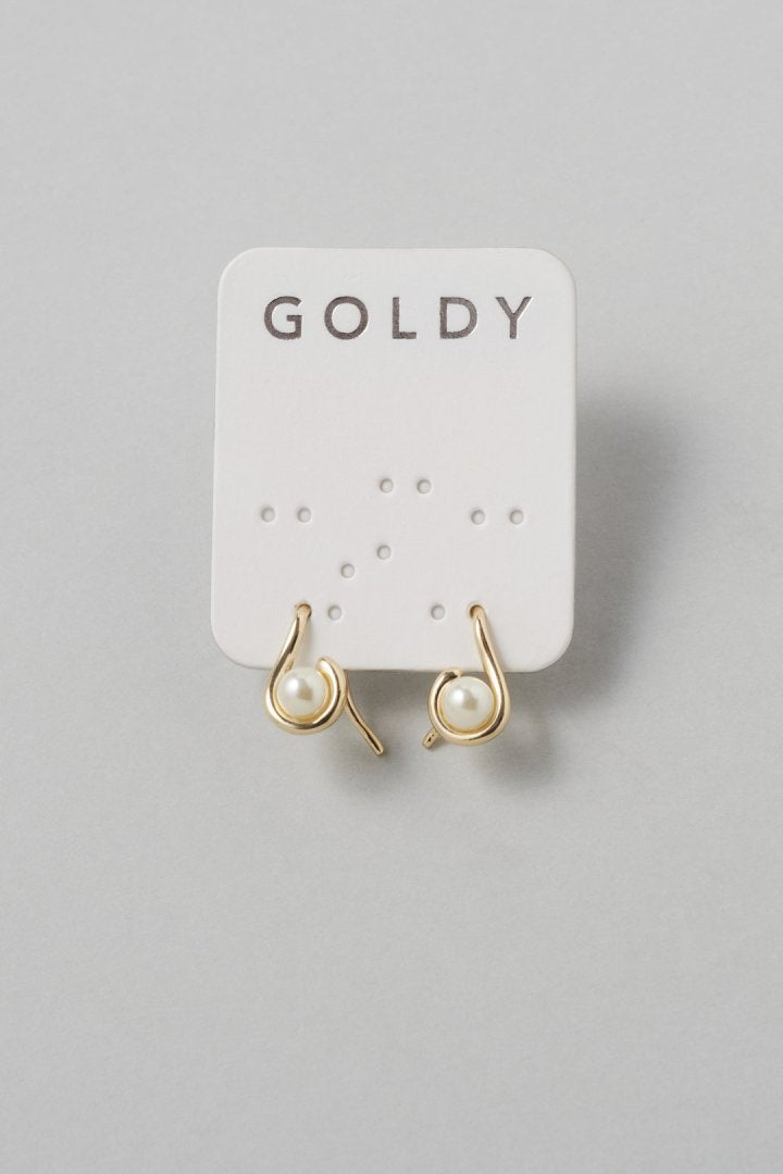 GOLDY petite drop pearl earrings