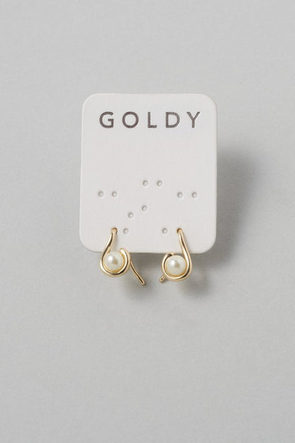 GOLDY petite drop pearl earrings