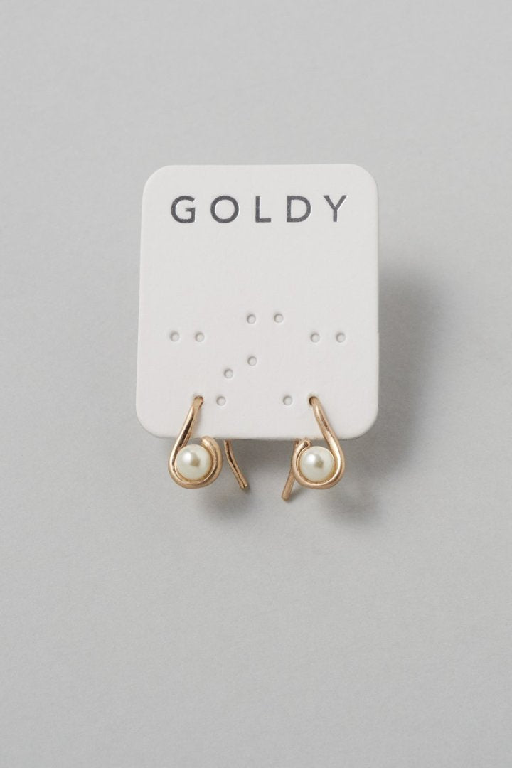 GOLDY petite drop pearl earrings