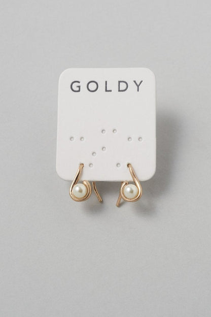 GOLDY petite drop pearl earrings