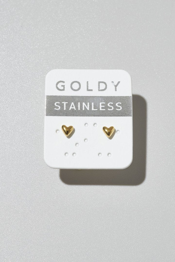 [Stainless] GOLDY Petite Heart Earrings - Image 3