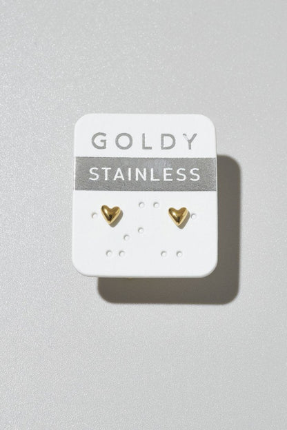 [Stainless] GOLDY Petite Heart Earrings - Image 3